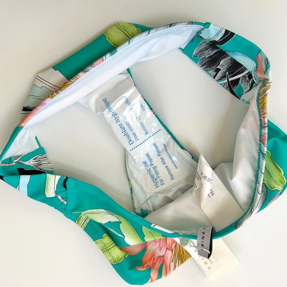 NWT Trina Turk Shirred Side Hipster Bikini Bottoms in Jade, Size 6 - Picture 6 of 10